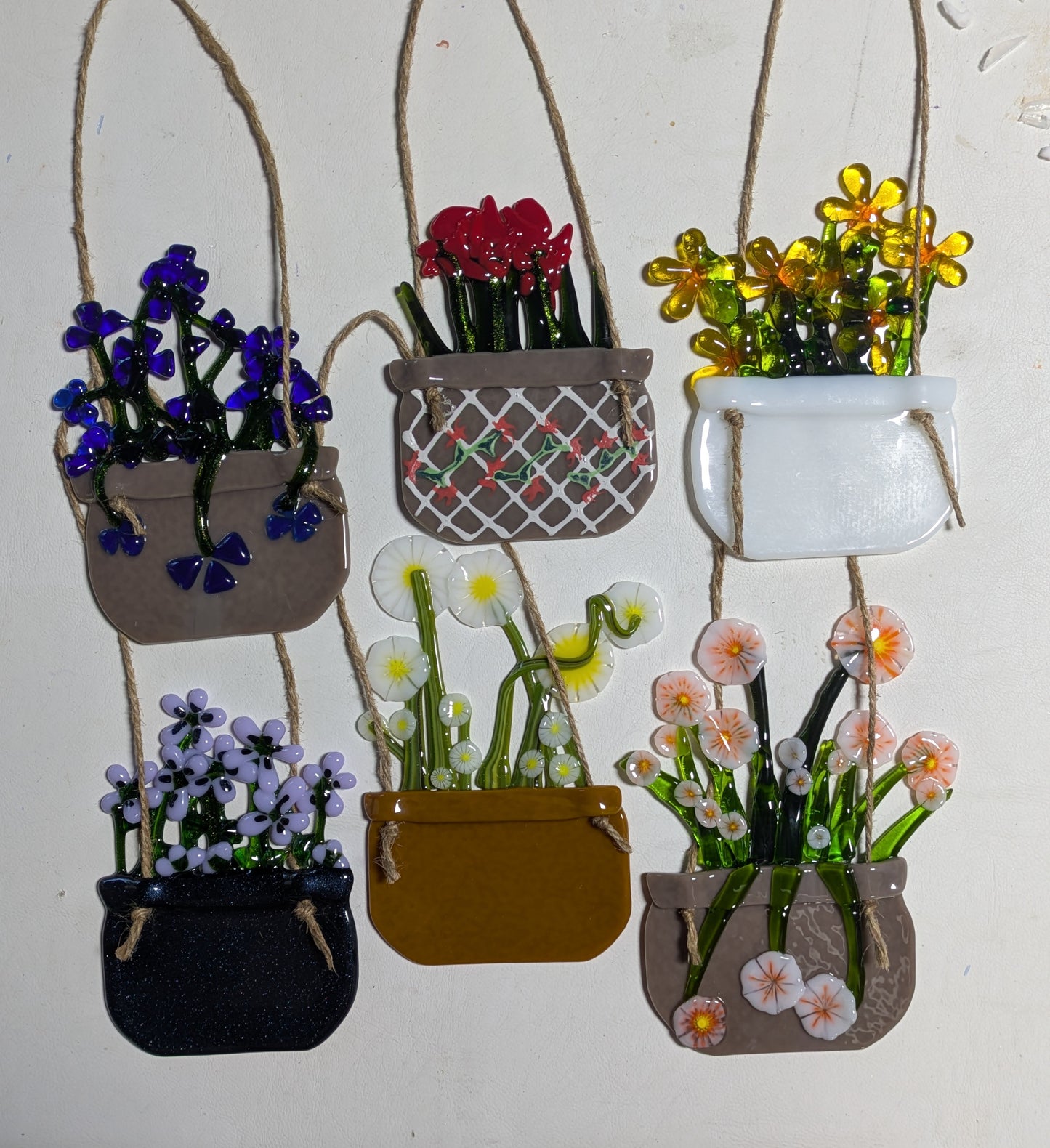 Fused glass Potted plants